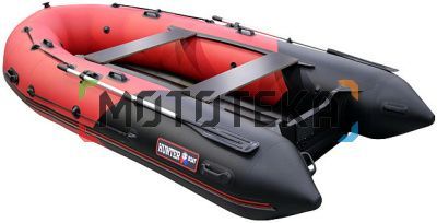 Лодка ПВХ Hunter (Хантер) 380 ПРО красный/чёрный