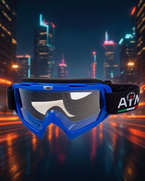 Мотоочки кроссовые AiM (Аим) 634-200 Blue | Мототека