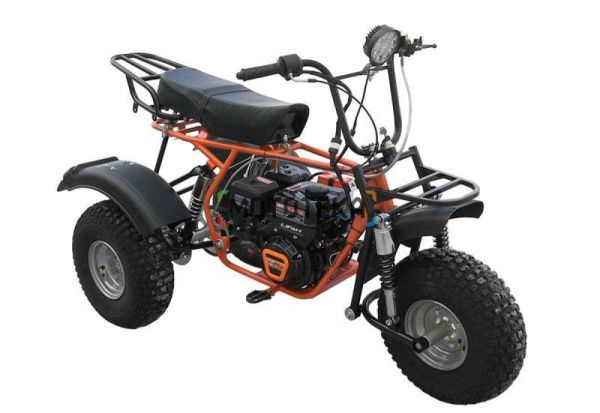 Трицикл Мотомир САФАРИ-3LЕ-8+ ТРИТОН 2 (длинное седло, сзади 2 амортизатора Урал) оранжевая рама | Мототека