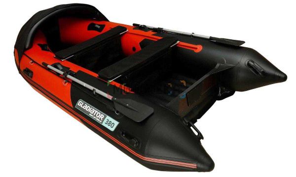 Лодка ПВХ GLADIATOR (Гладиатор) E 380 PRO красный/чёрный