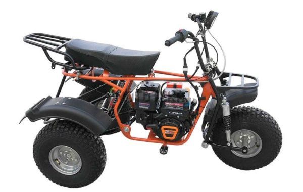 Трицикл Мотомир САФАРИ-3LЕ-8+ ТРИТОН 2 (длинное седло, сзади 2 амортизатора Урал) оранжевая рама | Мототека