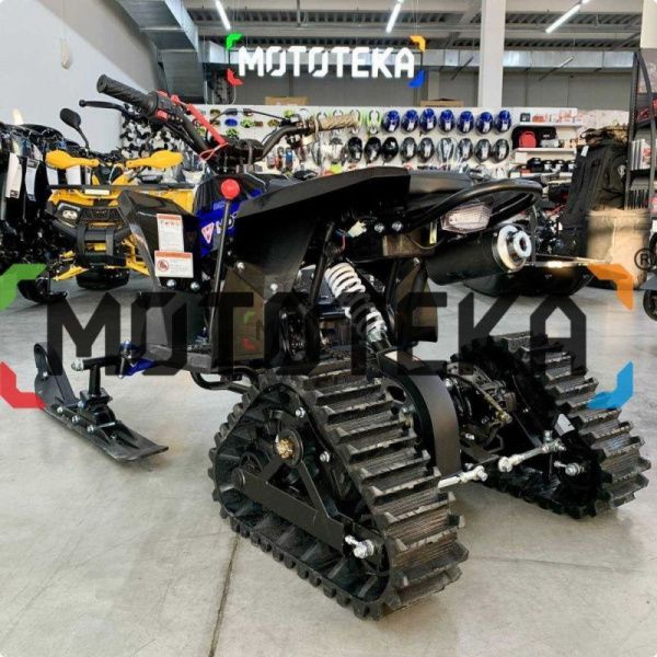 Квадро снегоход детский (снегоцикл) Motax (Мотакс) Gekkon Snow чёрный/синий (машинокомплект) | Мототека