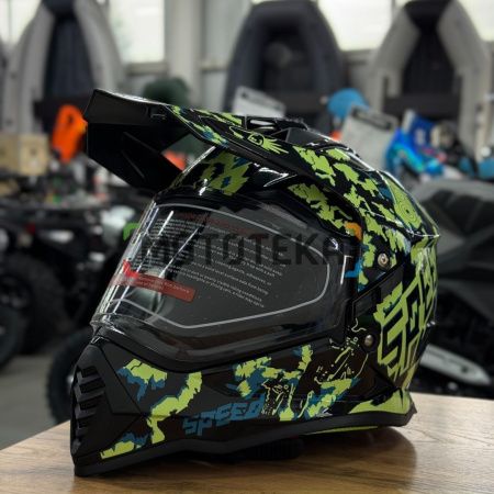 Шлем мото мотард Мототека ( MOTOTEKA ) WS 902 GLOSSY SPEED/YELLOW M - купить с доставкой, цены в интернет-магазине Мототека