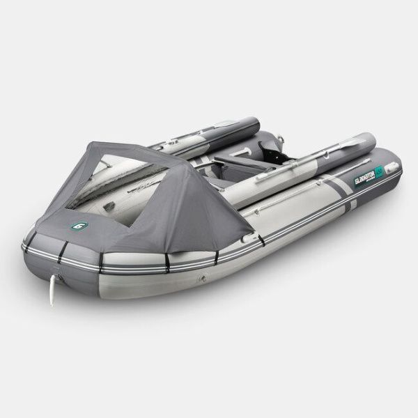 Лодка ПВХ GLADIATOR (Гладиатор) E 380 X PRO чёрный/бирюзовый | Мототека