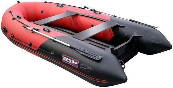 Лодка ПВХ Hunter (Хантер) 380 ПРО красный/чёрный | Мототека