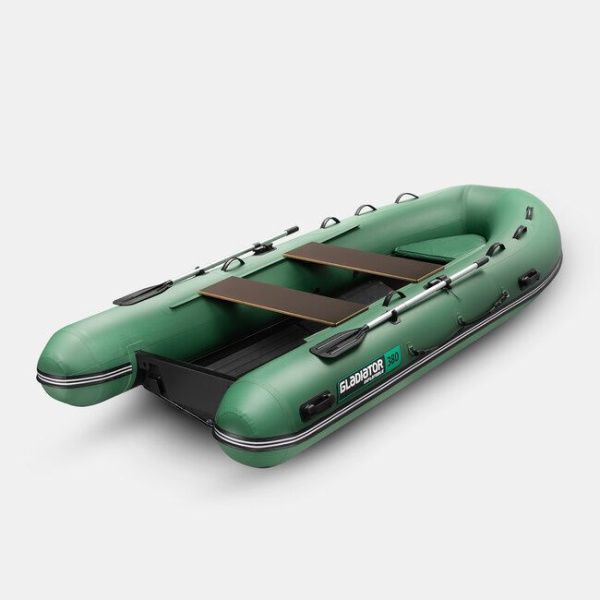 Лодка ПВХ РИБ (RIB) Gladiator (Гладиатор) 380 AL зелёный | Мототека
