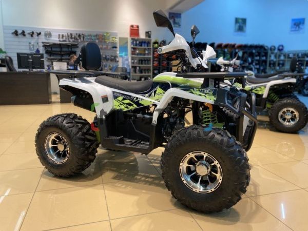 Квадроцикл детский Мотомир ATV ARMIS 125 белый/зелёный (машинокомплект) | Мототека